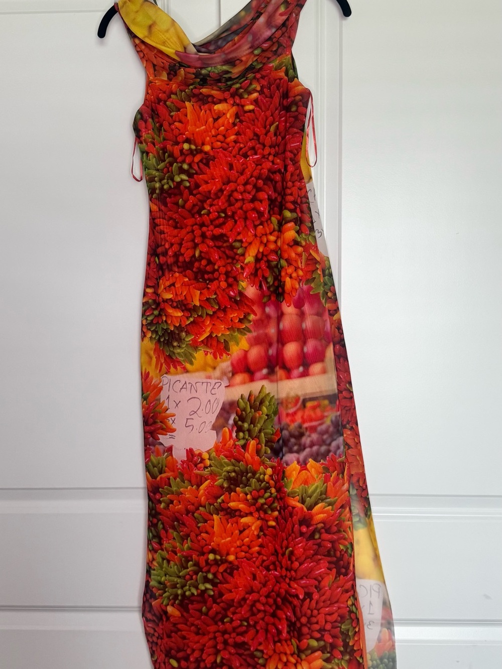 Zara Red and Orange Floral-Print Maxi Dress